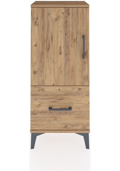 Arges Komodin 2 Raflı Tek Çekmeceli Tek Kapaklı 44X30X106 Çam-Çam