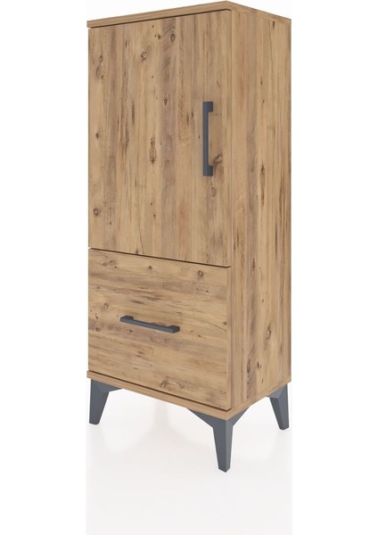 Arges Komodin 2 Raflı Tek Çekmeceli Tek Kapaklı 44X30X106 Çam-Çam modelleri