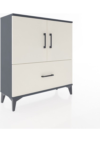 Arges Şifonyer 2 Raflı Tek Çekmeceli 2 Kapaklı 88X30X96 Antrasit-Aytaşı fiyatları