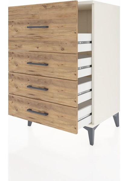 Hyperion Komodin 4 Çekmeceli 60X44X96 Aytaşı-Çam fırsatları