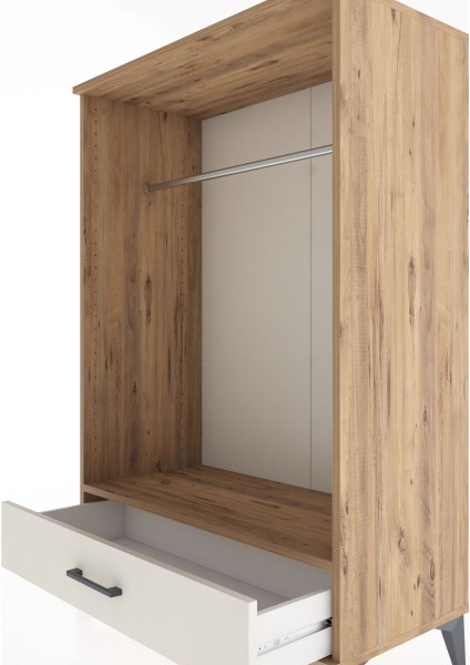 Hyperion Dolap Tek Raflı Tek Çekmeceli Tek Askılı 88X44X134 Çam-Aytaşı indirimleri
