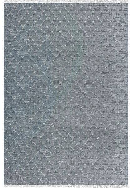 Galvez Modern Mavi Yıkanabilir Polyester,pamuk Makine Halısı