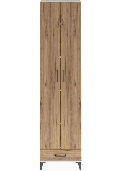 Arges Dolap 5 Raflı Tek Çekmeceli 2 Kapaklı 60X30X243 Aytaşı-Çam