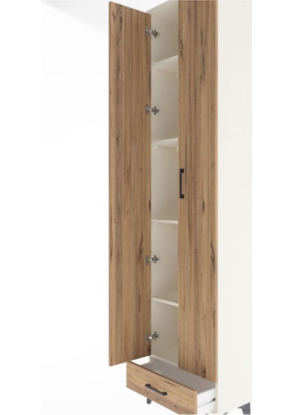 Arges Dolap 5 Raflı Tek Çekmeceli 2 Kapaklı 60X30X243 Aytaşı-Çam indirimleri