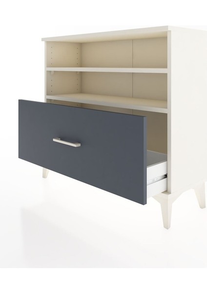 Arges Şifonyer 2 Raflı Tek Çekmeceli 88X30X80 Aytaşı-Antrasit fırsatları