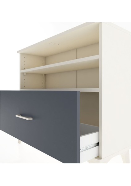 Arges Şifonyer 2 Raflı Tek Çekmeceli 88X30X80 Aytaşı-Antrasit indirimleri