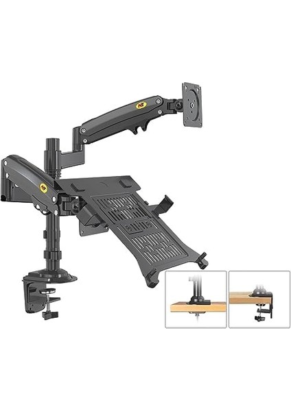 Bayou Nb H180-FP Çift Kol Amortisörlü 17"-27" Monitör Tutucu ve Laptop fiyatları