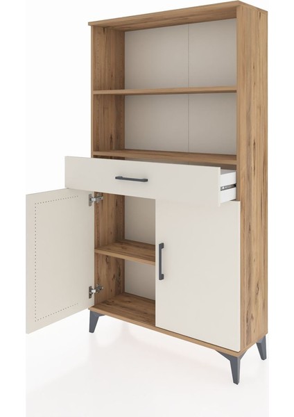 Arges Dolap 3 Raflı Tek Çekmeceli 2 Kapaklı 88X30X163 Çam-Aytaşı fırsatları