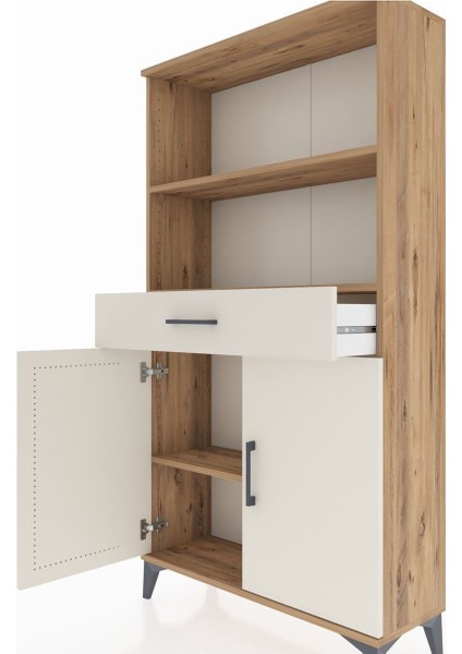 Arges Dolap 3 Raflı Tek Çekmeceli 2 Kapaklı 88X30X163 Çam-Aytaşı indirimleri