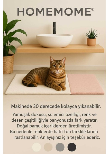 Pamuklu Ayak Paspası 40X60 cm Beyaz, Yumuşak ve Şık Ev Aksesuarı modelleri