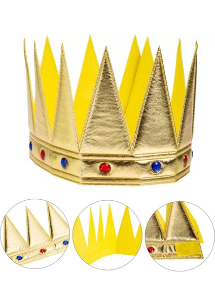 Altın Renk Eva Yumuşak Kral Kraliyet Tacı Yetişkin Çocuk Uyumlu 55 cm (4172)