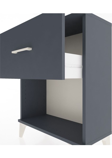 Arges Komodin Tek Çekmeceli 60X30X80 Antrasit-Antrasit indirimleri