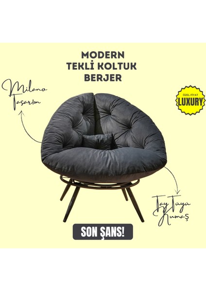 Aurelia Berjer | Riviera Collection | Modern & Zarif Tekli Koltuk Berjer | Rahat Dinlenme Koltuğu