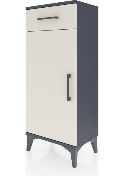 Arges Komodin 2 Raflı Tek Çekmeceli Tek Kapaklı 44X30X106 Antrasit-Aytaşı modelleri