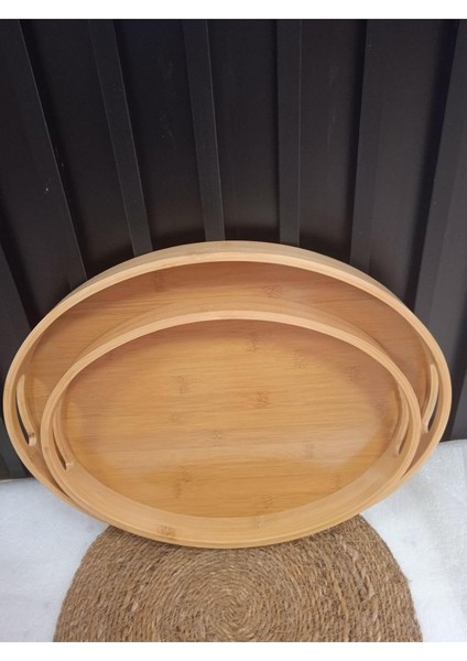 Tepsi 2li Oval, Çay Tepsisi, Sunum Tepsisi, Kahve Sunum Tepsisi