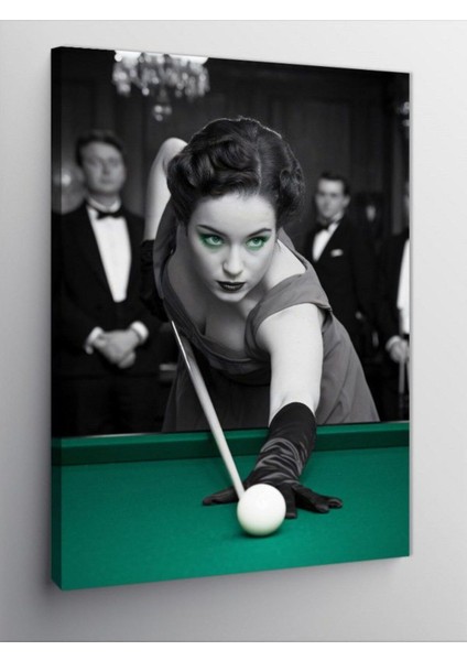 Kanvas Tablo Bilardo Oynayan Tavşan ve Aslan 50 x 70 CNVSDKEY-126335-50-70