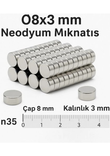 10 Adet 8X3MM Yuvarlak Neodyum Mıknatıs Güçlü Nikel Kaplamalı Kaliteli Dayanıklı Magnet fiyatları