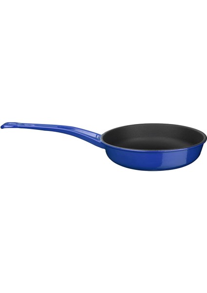 Metal Döküm Kızartma Tavası, Metal Saplı, 24 Cm, Mavi