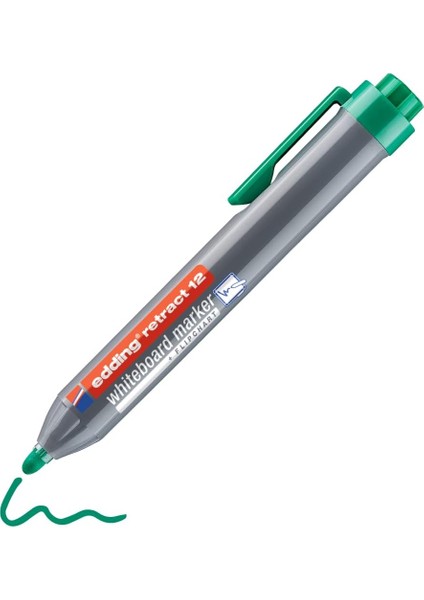 12 Retract Beyaz Yazı Tahtası - Yeşil - 1 - Yuvarlak Uç 1,5-3 mm