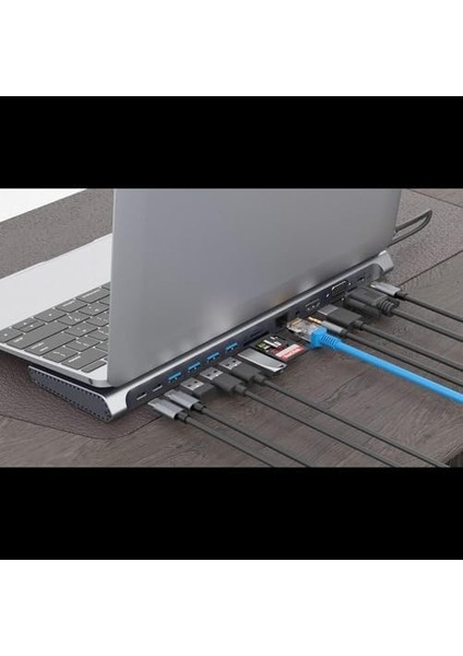 14IN1 Type-C To Istasyonu 14&apos;ü 1 Arada HDMI VGA Pd(3.0), 4 * Usb, 2 * USB C, 10 / 100M Gigabit 14 In 1 Uyumlu 9199A modelleri