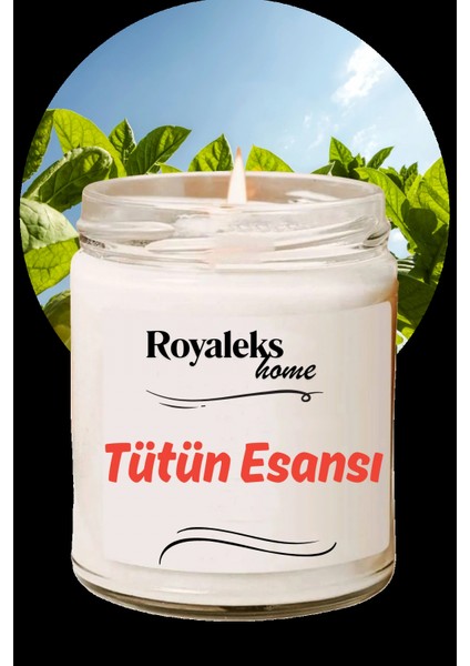 Doğal Özel Seri Kokulu Dekoratif Kavanoz Mum 210 cc - Tütün Esansı - Ryl