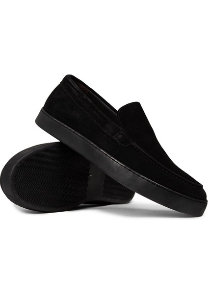 Erkek Hakiki Süet Siyah Loafer Ayakkabı - 01993MSYHC01 fiyatları