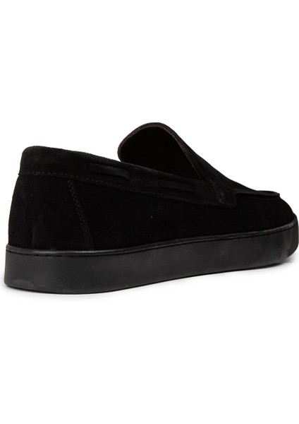 Erkek Hakiki Süet Siyah Loafer Ayakkabı - 01993MSYHC01 modelleri