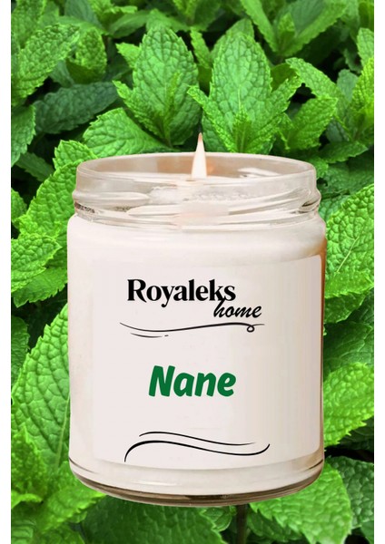Doğal Özel Seri Kokulu Dekoratif Kavanoz Mum 210 cc - Nane Esansı - Ryl modelleri