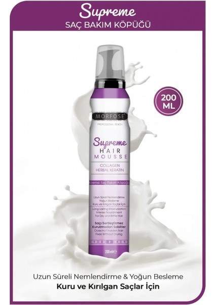 Supreme Saç Köpük 200 ml - Nemlendirme - Mrfs