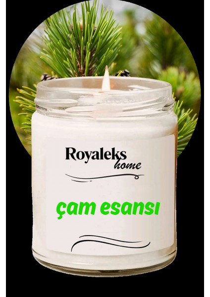 Doğal Özel Seri Kokulu Dekoratif Kavanoz Mum 210 cc - Çam Esansı - Ryl