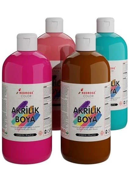 Rose Tamamlayıcı Renkler Akrilik 4&apos;lü Set 4X500 gr fiyatları