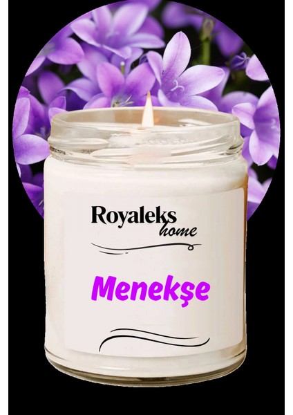 Doğal Özel Seri Kokulu Dekoratif Kavanoz Mum 210 cc - Menekşe Esansı - Ryl