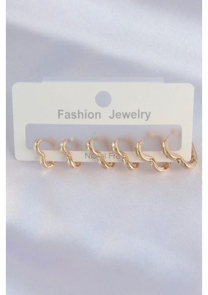Pirinç Gold Renk Kalp Model Küpe Seti - TJ-BKP8992