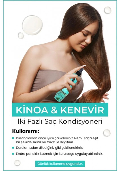 Çift Fazlı Kinoa & Kenevir Kondisyoner Fön Suyu 240 ml - Mrfs modelleri