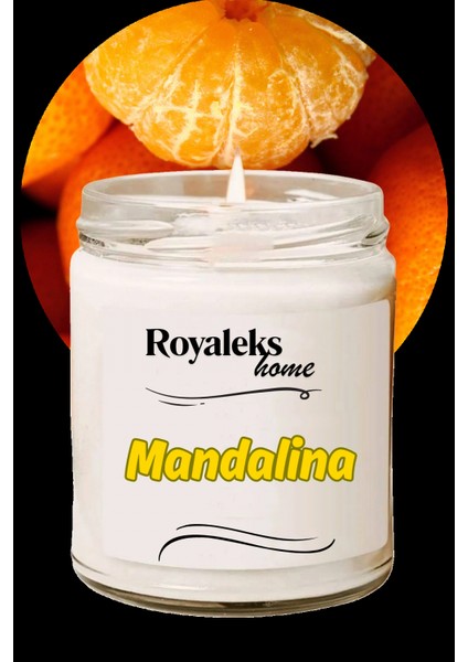 Doğal Özel Seri Kokulu Dekoratif Kavanoz Mum 210 cc - Mandalina Esansı - Ryl