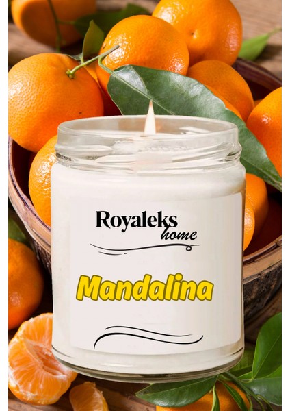 Doğal Özel Seri Kokulu Dekoratif Kavanoz Mum 210 cc - Mandalina Esansı - Ryl modelleri