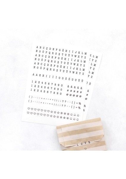 Şeffaf Harf-Rakam Seti, 8X10 mm 2 Sayfa