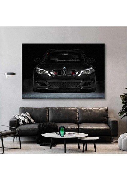 Kanvas Tablo Son Model Asil Araba Spor Araba Bmw 5 Serisi E60 Kasa E 60 Kanvas Tablo ART0093 70 x 100