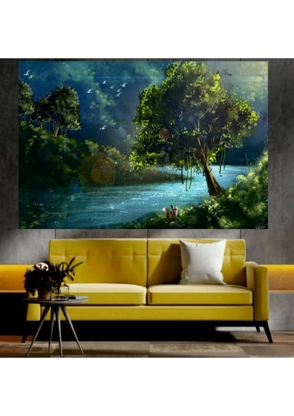 Doğa Manzaralı Sanatsal Dekoratif Duvar Tablosu (35X50 Cm)