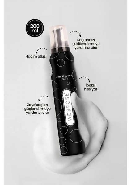 Extra Strong Saç Köpük 200 ml - Ekstra Hacim Tutuş - Mrfs fiyatları