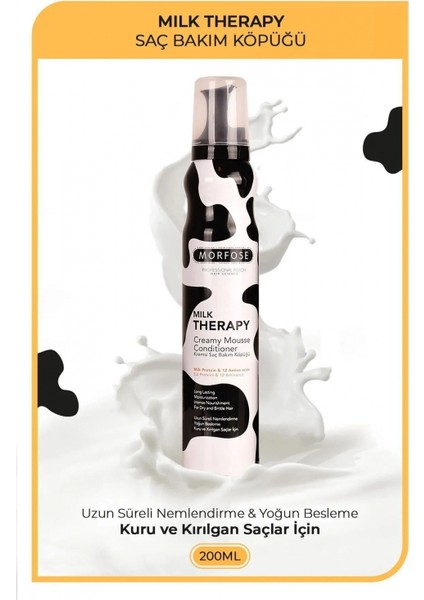 Milk Therapy Kremsi Saç Bakım Köpük 200 ml - Besleyici Koruyucu - Mrfs