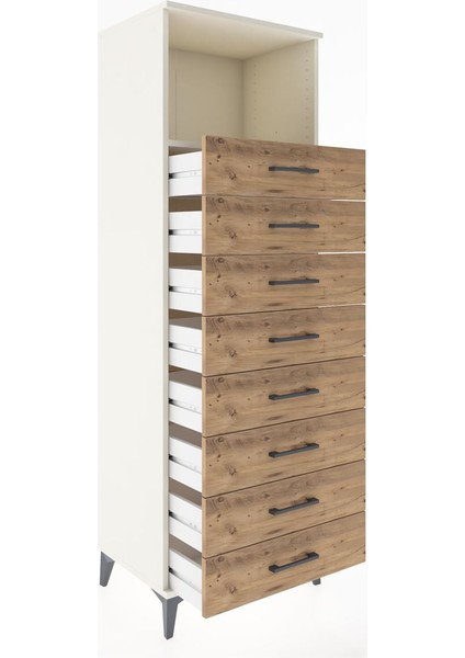 Hyperion Dolap Tek Raflı 8 Çekmeceli 60X44X182 Aytaşı-Çam fırsatları