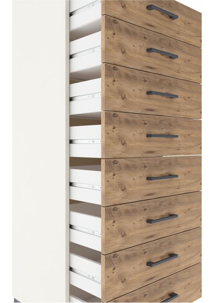 Hyperion Dolap Tek Raflı 8 Çekmeceli 60X44X182 Aytaşı-Çam indirimleri