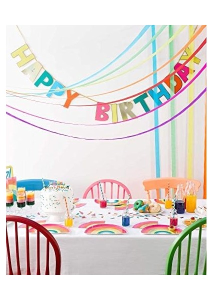 Tables Kağıt Flamalar - Gökkuşağı Partisi Doğum Günü, Gurur Ayı, Yaz, Iç Mekan Dış Mekan Veya Ev Dekoru, 7, 70 Metre, 7&apos;li Paket, 33 Fit, Karışık Renkler fiyatları