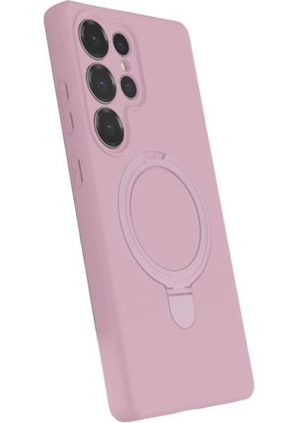 Samsung Galaxy S25 Ultra Regal Magsafe Standlı Kapak - Açık Pembe