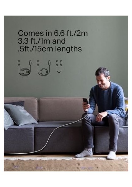 Boostcharge (1m/3.3 Ft) Örgülü Usb-C&apos;den Usb-C&apos;ye Kablo 16, 16 Pro, 16 Pro Max, 16, S24, S23, 10, 9, 9, 8, iPad Pro ve Daha Fazlası fiyatları