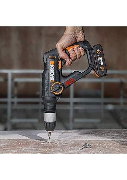 WX390.9 20VOLT 1.2j Profesyonel Sds- Pnömatik Şarjlı Matkap + 8 Adet Uç + Mandren (Akü Dahil Değildir) modelleri