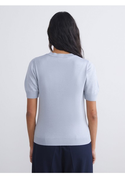 Yeni Sezon Bisiklet Yaka Taşlı Kadın Triko Kazak fırsatları