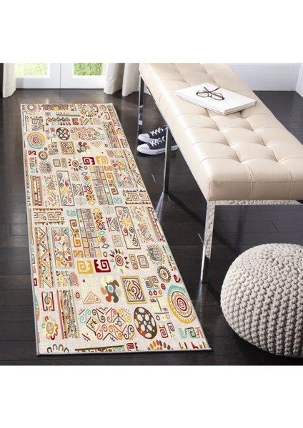 Çok Renkli Kaymaz Tabanlı Kesme Rulo Halı Yolluk, Şık ve Güvenli Kullanım Sağlar