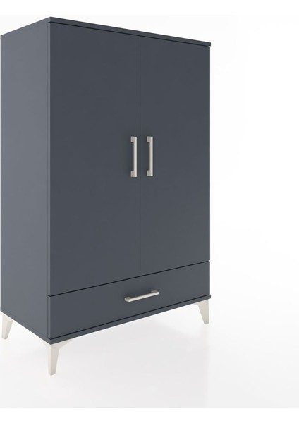 Hyperion Dolap Tek Raflı Tek Çekmeceli Tek Askılı 88X44X134 Antrasit-Antrasit fiyatları